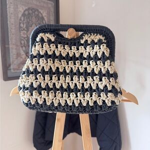 Raffia Striped Clutch